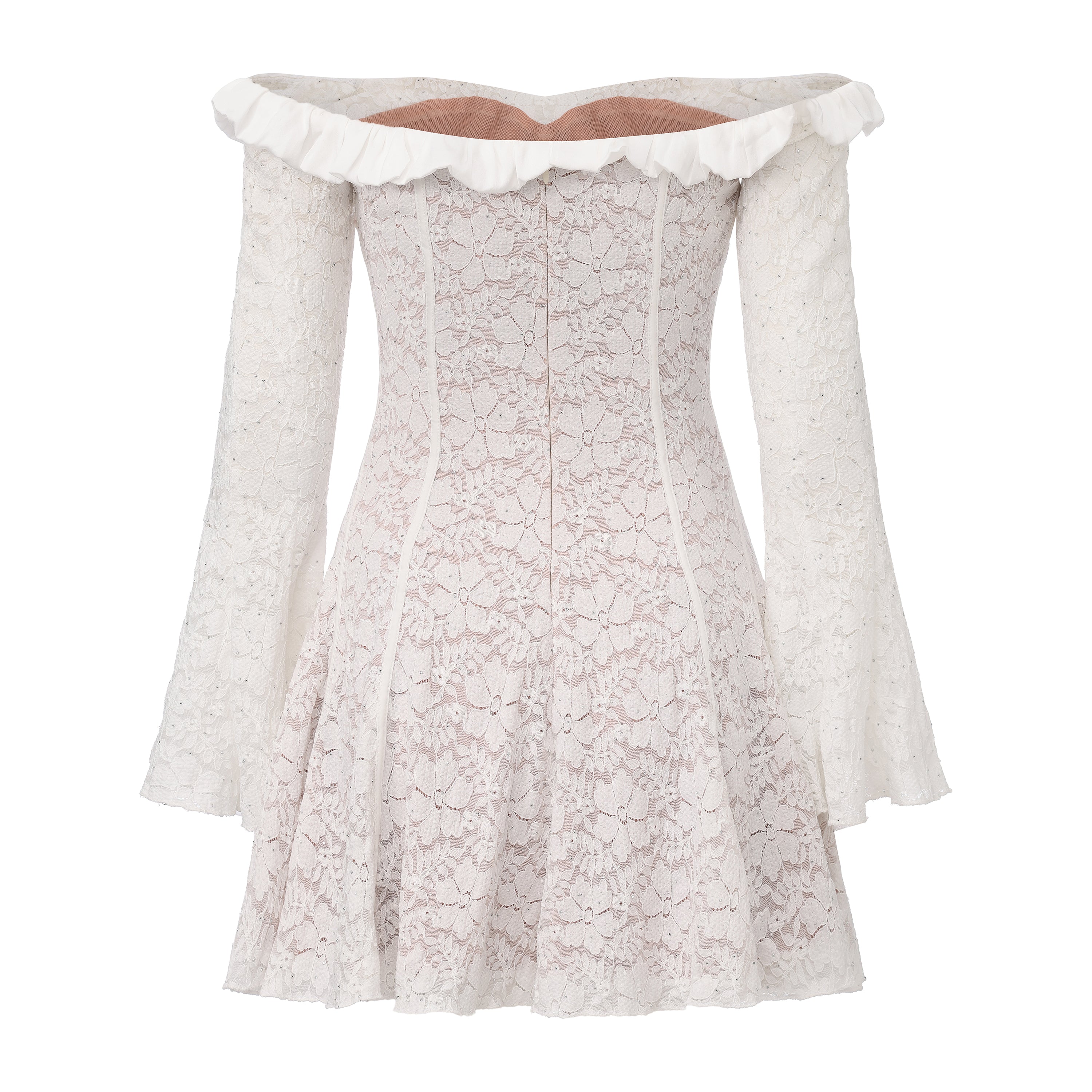 White Lace Off-The-Shoulder Dress