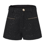 Black Tweed Shorts