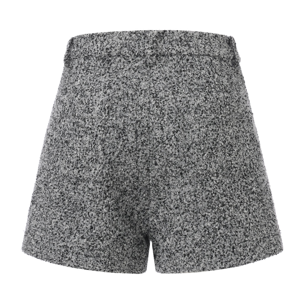 Gray Looped Woolen Shorts