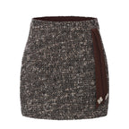 Coffee-Colered Tweed Pencil Skirt