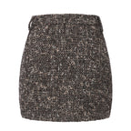 Coffee-Colered Tweed Pencil Skirt