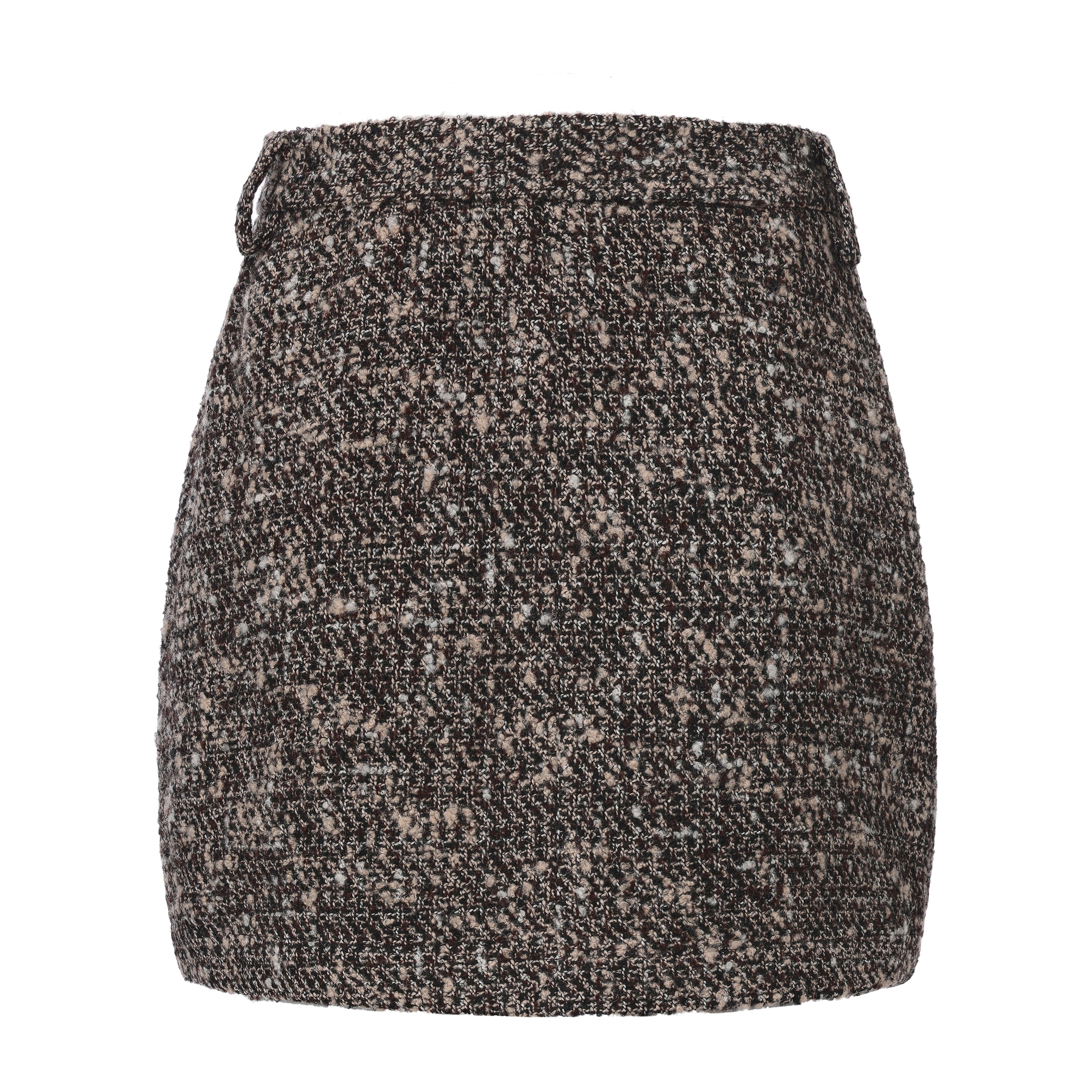 Coffee-Colered Tweed Pencil Skirt