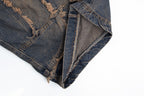 Heavy Wash Distressed Denim Pants