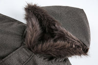 Grey Faux Fur Hooded Flight Jacket