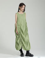 GATHERED PUFFER DRESS