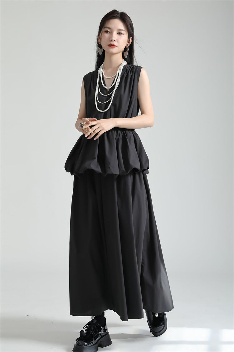 GATHERED LAYER DRESS