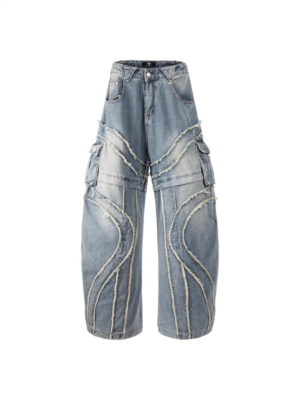 Baggy Curved Wave Denim Jeans