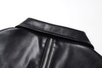 Faux Leather W Zip-up Jacket