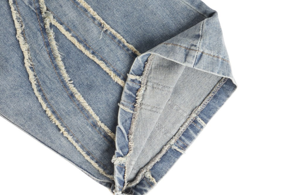 Baggy Curved Wave Denim Jeans