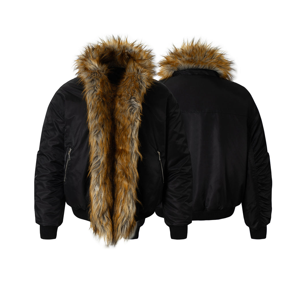 Oversize Faux Fur Flight Bomber Jacket