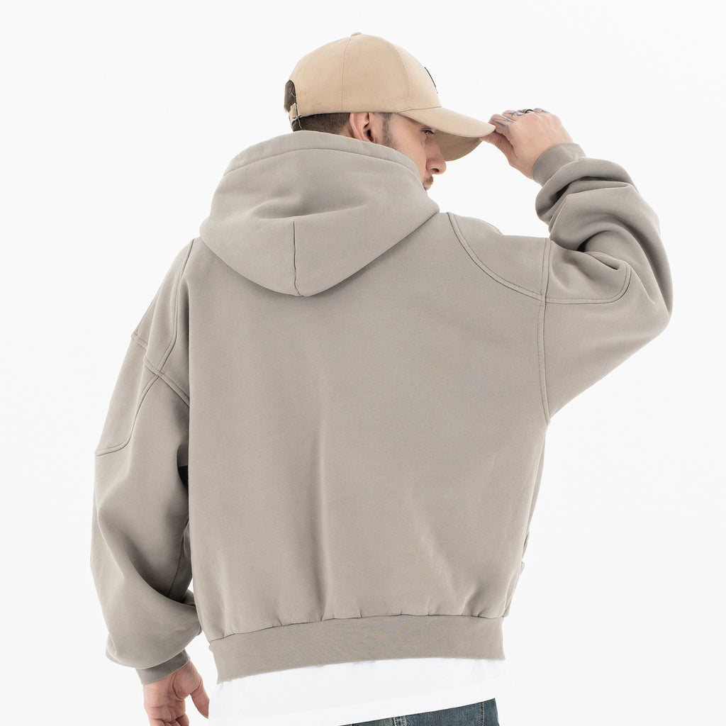 Oversized Double Pocket Zip Up Hoodies