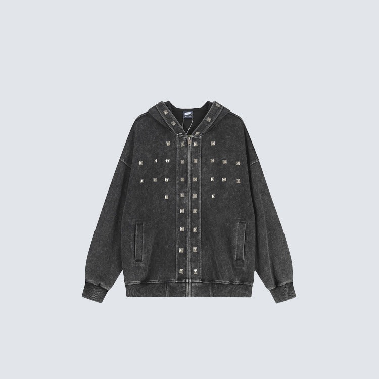 Napoleon Pyramid Stud Zip-up Hoddie