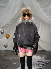 Asymmetrical Zip Hooded Jacket