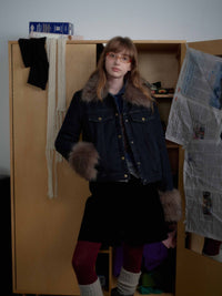 Detachable Faux Fur Denim Jacket