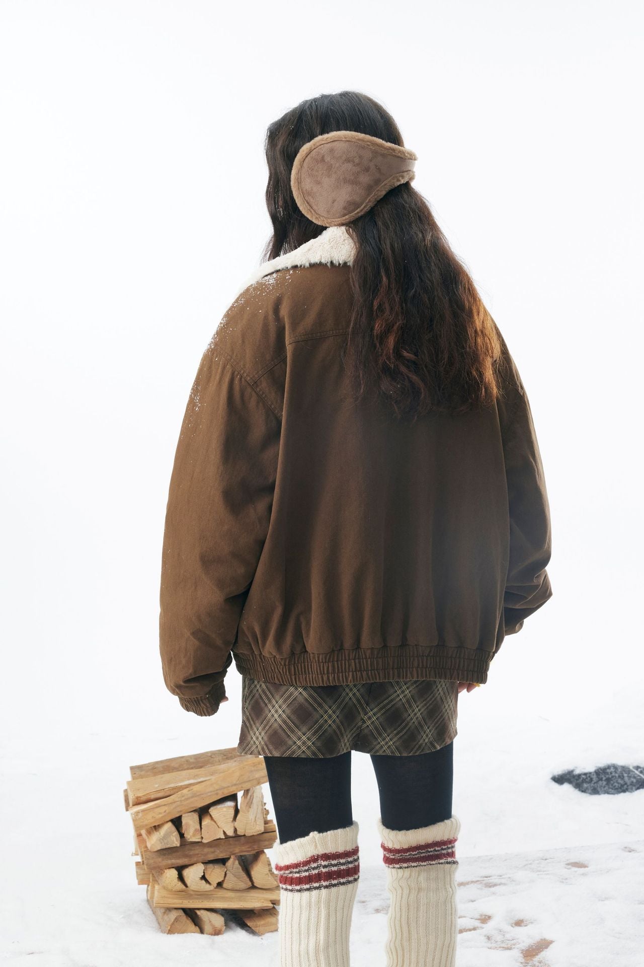 Brown Fleece Neck Funnel Hunter Jackets