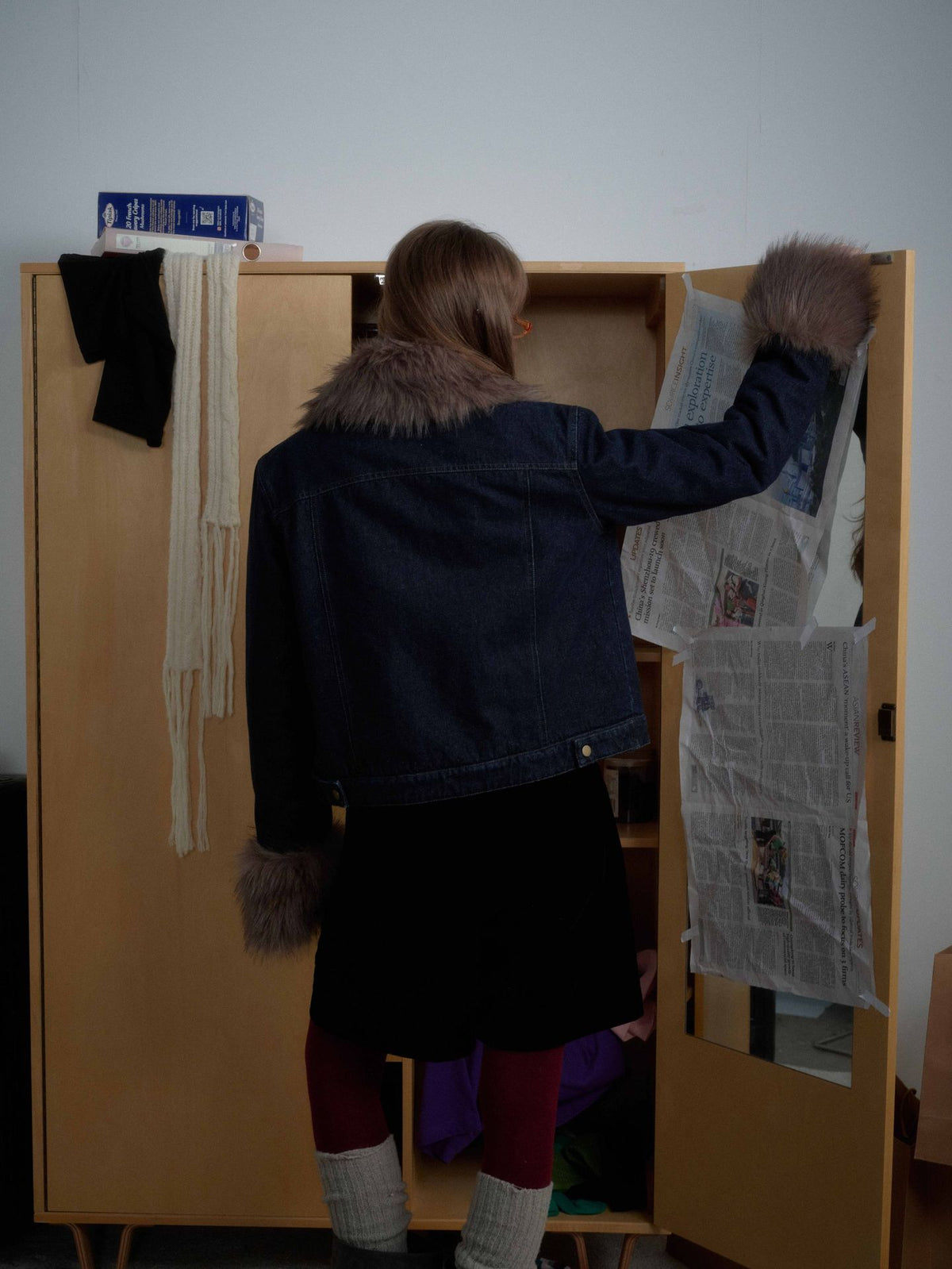 Detachable Faux Fur Denim Jacket