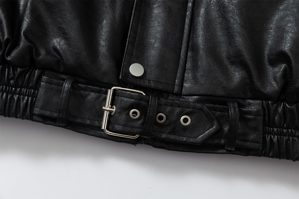 Detachable Fleece Neck Oversized Flight Bomber Jacket