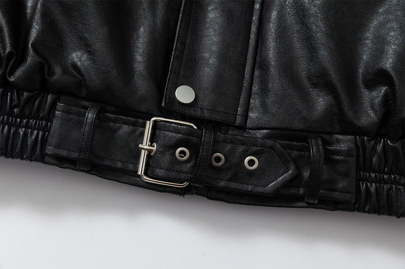 Detachable Fleece Neck Oversized Flight Bomber Jacket