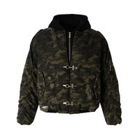 Army Green Hooded Layer Jacket