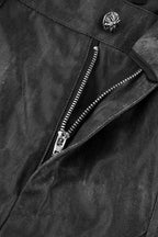 Pleated Wash Black Denim Pants