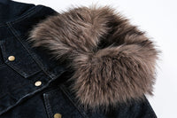 Detachable Faux Fur Denim Jacket