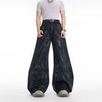 Wave Stitched Denim Pants