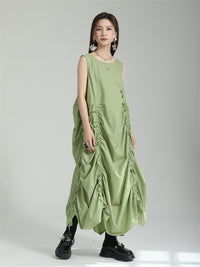 GATHERED PUFFER DRESS