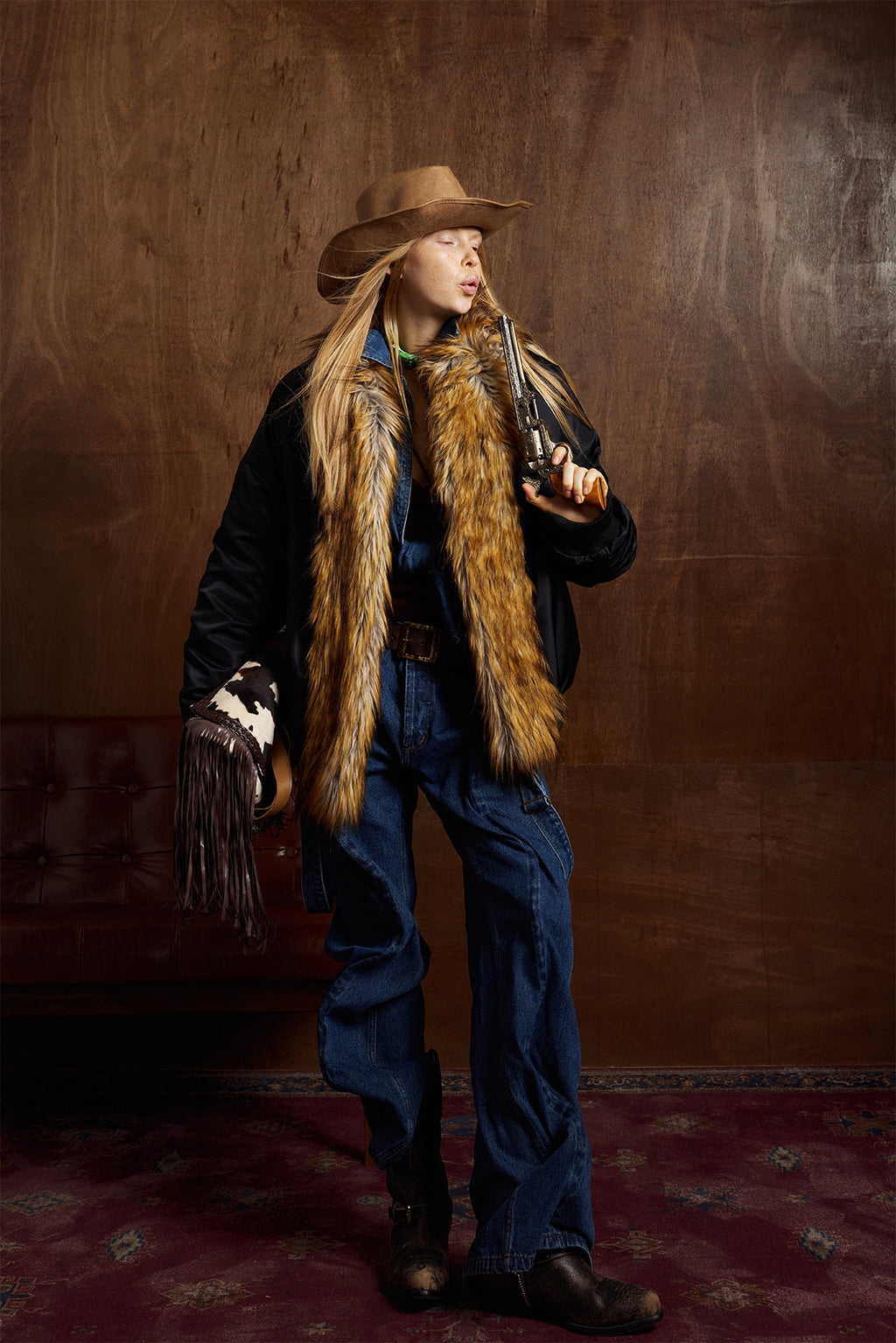 Oversize Faux Fur Flight Bomber Jacket