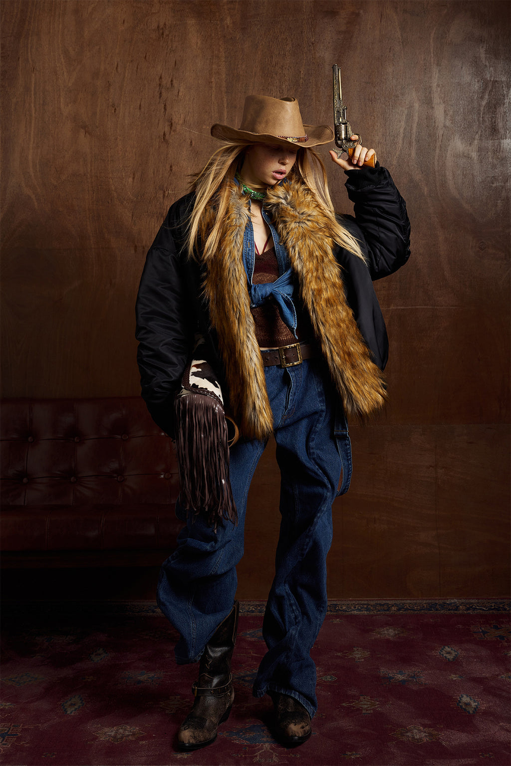 Oversize Faux Fur Flight Bomber Jacket