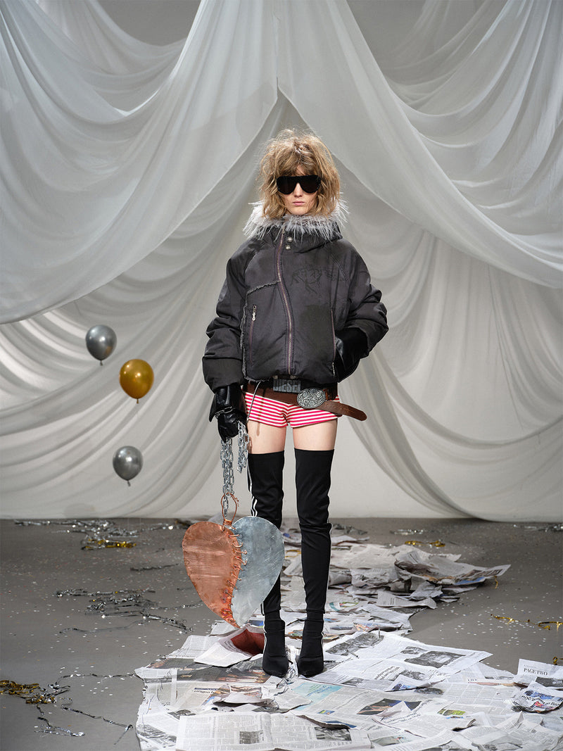 Asymmetrical Zip Hooded Jacket