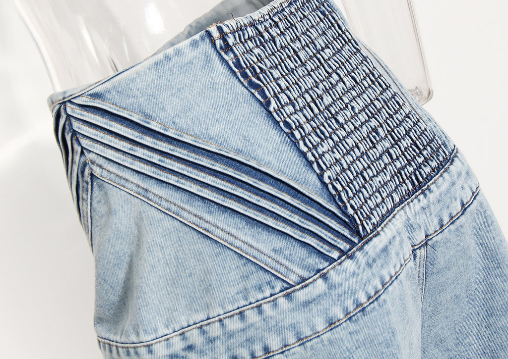 DENIM CORSET PANTS