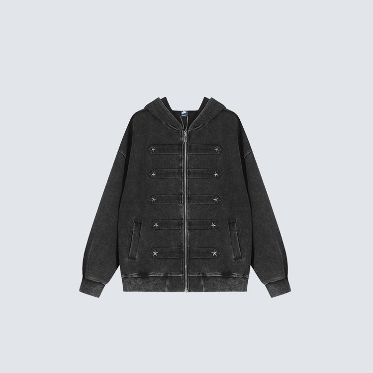 Napoleon Star Stud Zip-up Hoddie