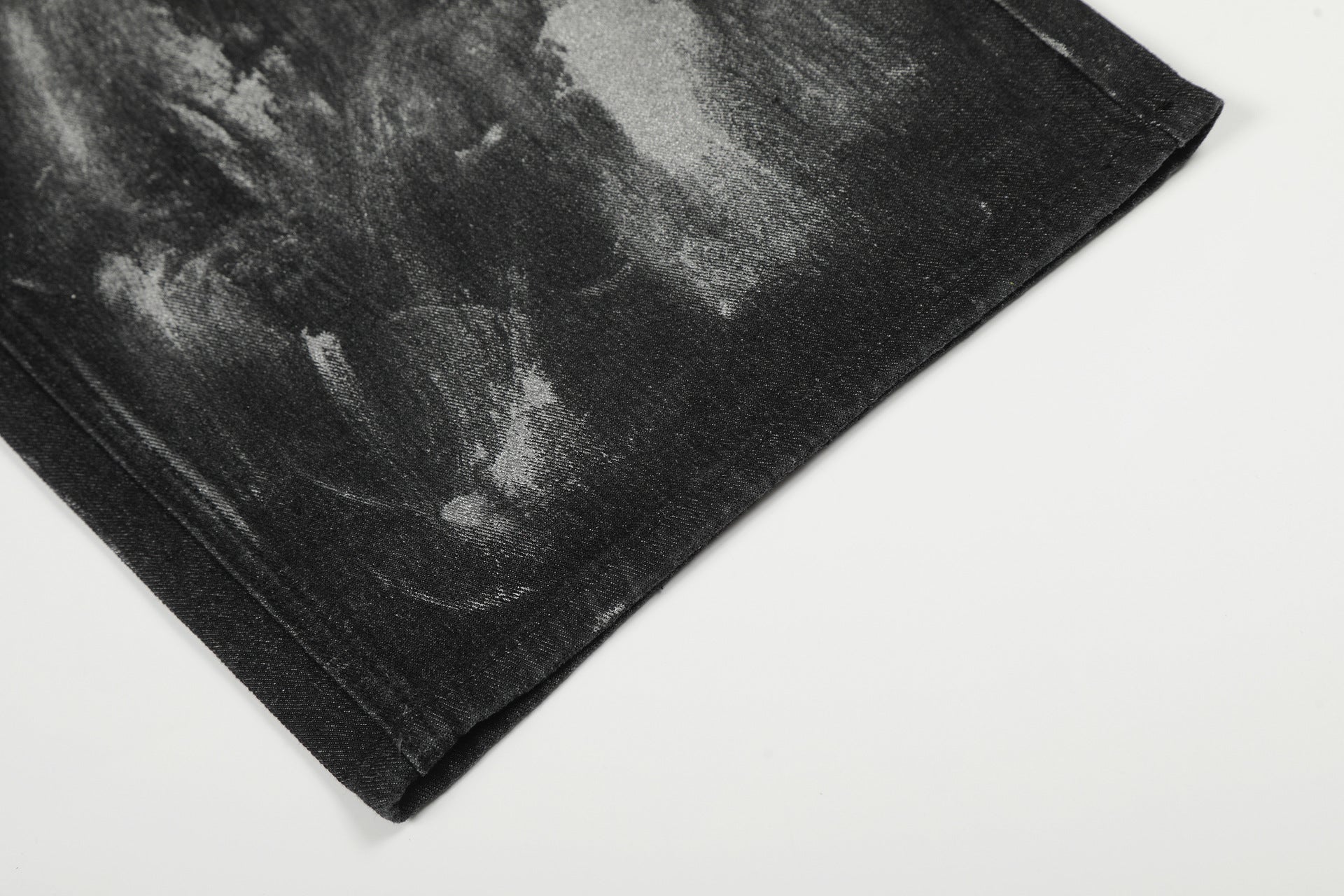 Brushed Black Studded Denim Pants