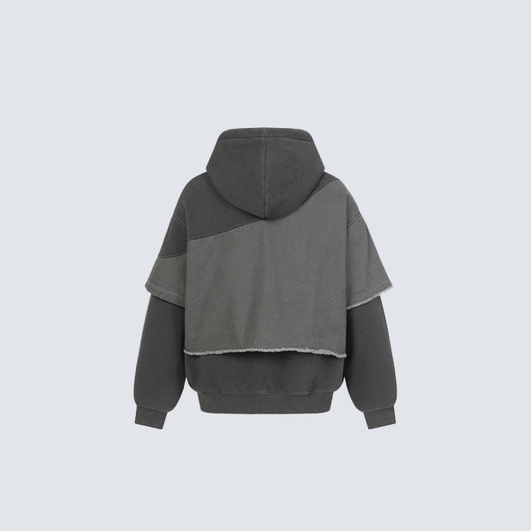 Splited Distressed Hoddie