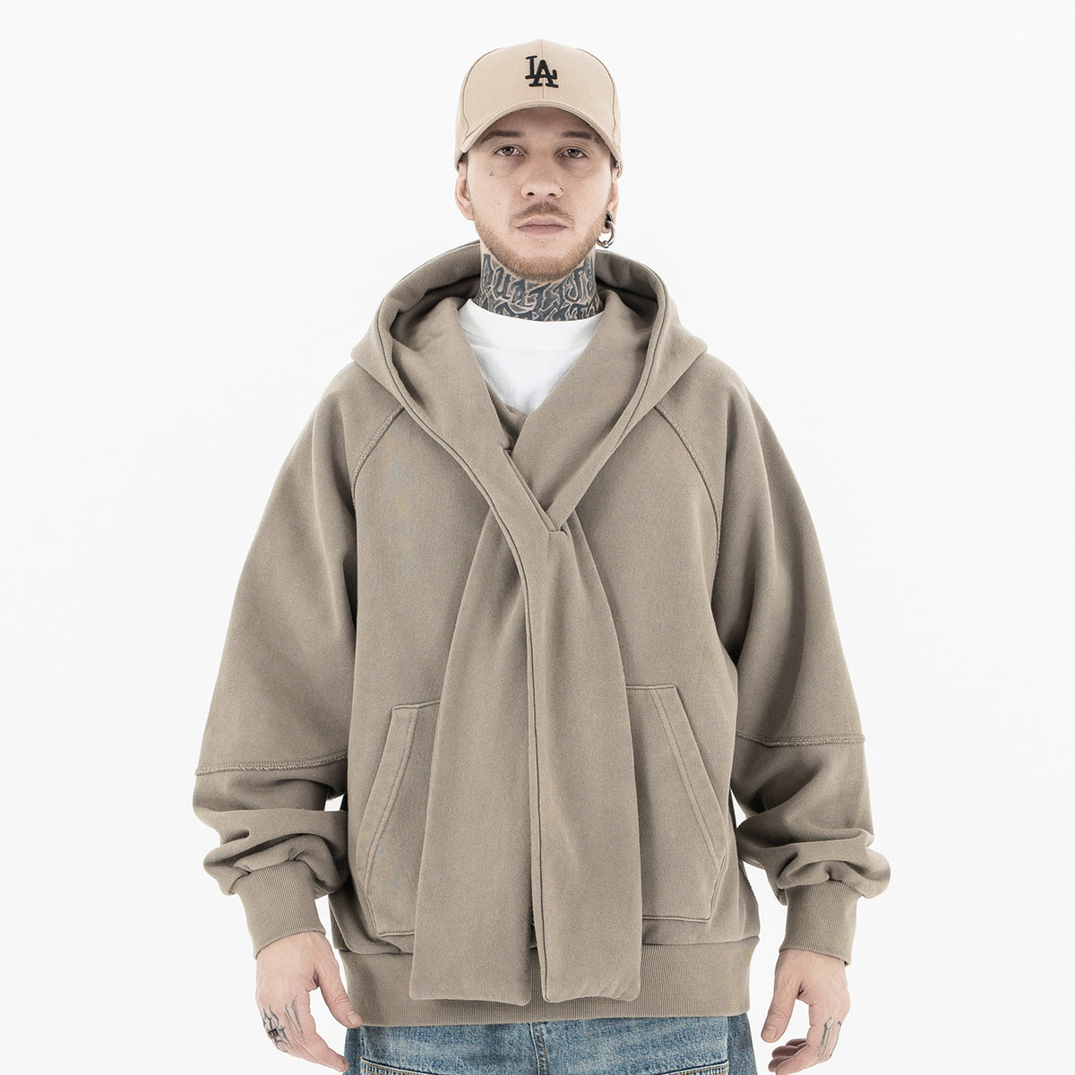 Oversized Scarfed Hoodie