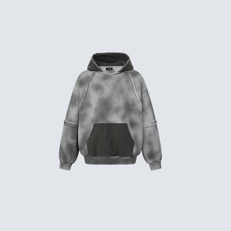 Patched Distressed Hoddie