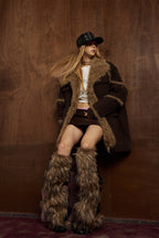Brown Faux Fur Heavy Hunter Coat