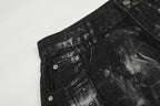 Brushed Black Studded Denim Pants