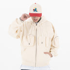 Oversize Multi Pocket Zip Up Hoddies
