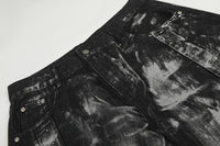 Brushed Black Studded Denim Pants