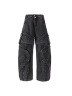 Baggy Curved Wave Denim Jeans