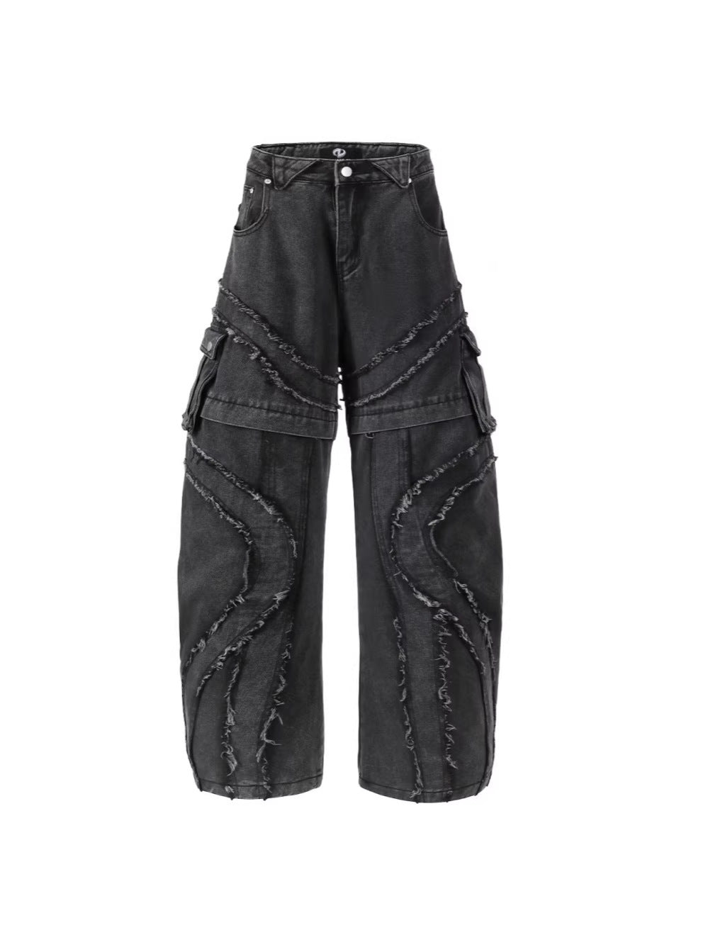 Baggy Curved Wave Denim Jeans