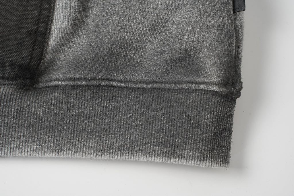 Patched Distressed Hoddie