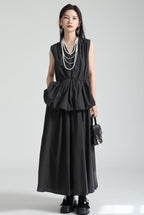 GATHERED LAYER DRESS