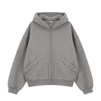 Oversized Double Pocket Zip Up Hoodies