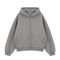 Oversized Double Pocket Zip Up Hoodies