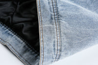 Miu Fleece Lapel Denim Jacket