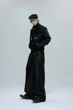 Snakeskin Cropped Leather Jacket