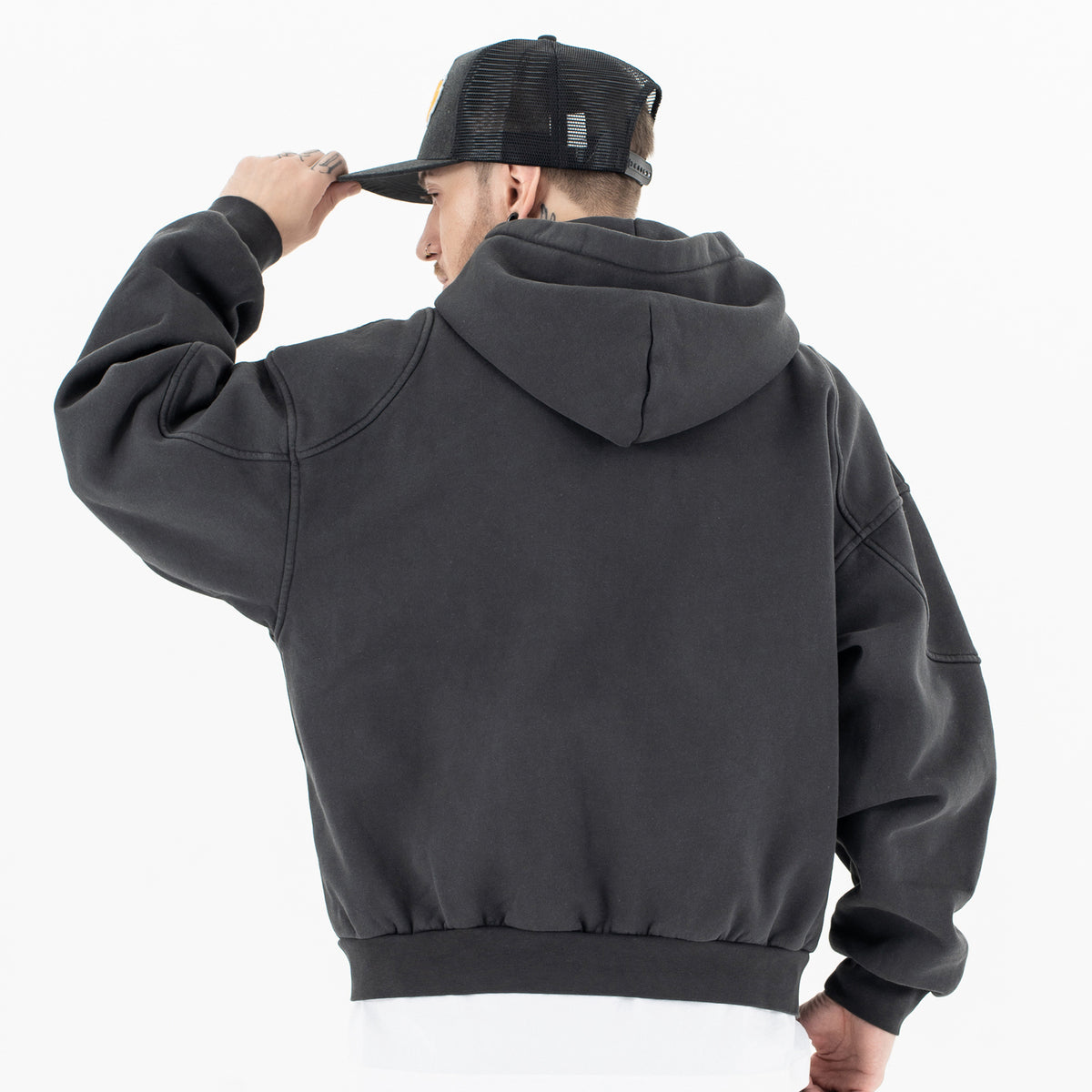 Oversized Double Pocket Zip Up Hoodies