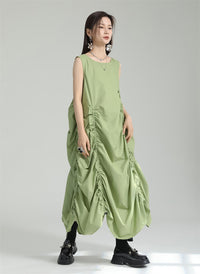 GATHERED PUFFER DRESS